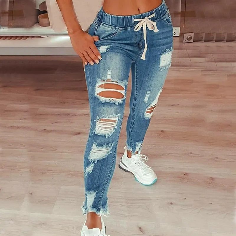 Cute Tight Waist Jeans