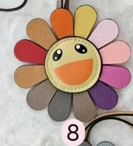 Top Genuine Leather Sun Flower Bag Charm
