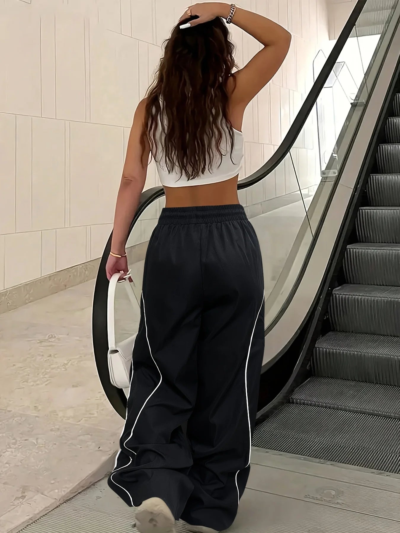 Y2K Mid-Rise Drawstring Loose Fit Cargo Pants