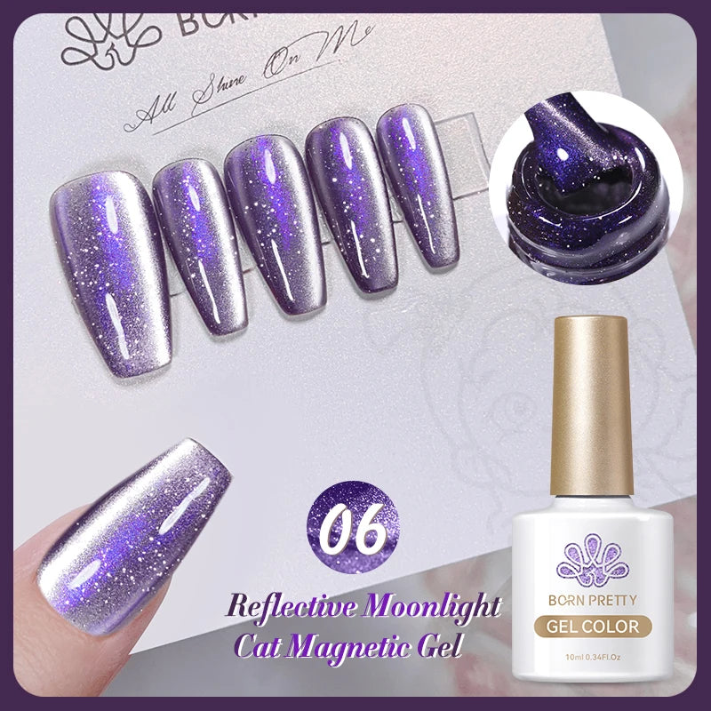BORN PRETTY 10ml Pink Glass Cat Magnetic Gel