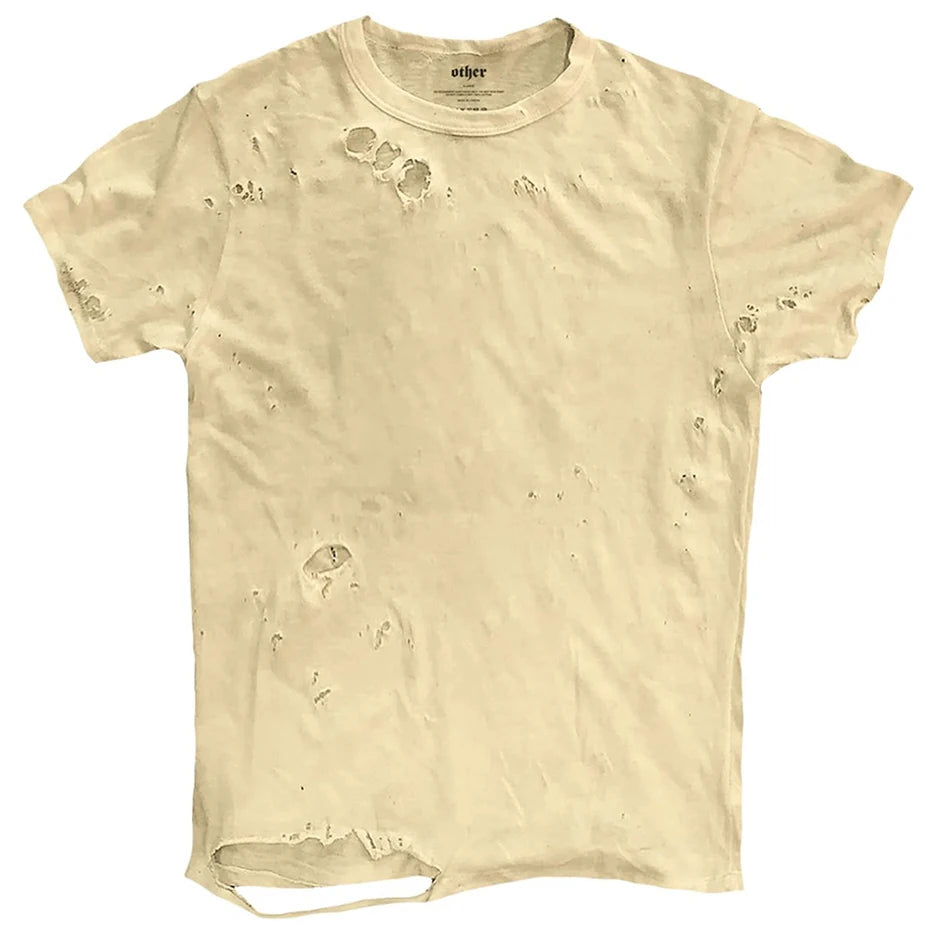 Vintage Ripped T Shirts Men Streetwear Harajuku Graphic