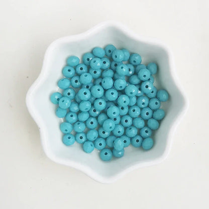 50pcs 4*6mm Rondelle Austria faceted Flat Acrylic Round Beads