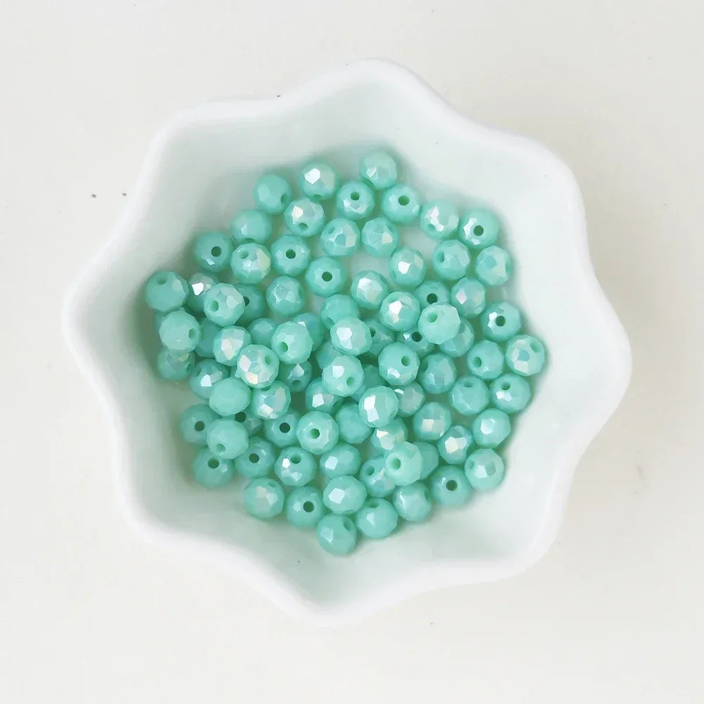 50pcs 4*6mm Rondelle Austria faceted Flat Acrylic Round Beads