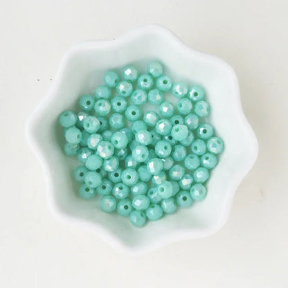50pcs 4*6mm Rondelle Austria faceted Flat Acrylic Round Beads