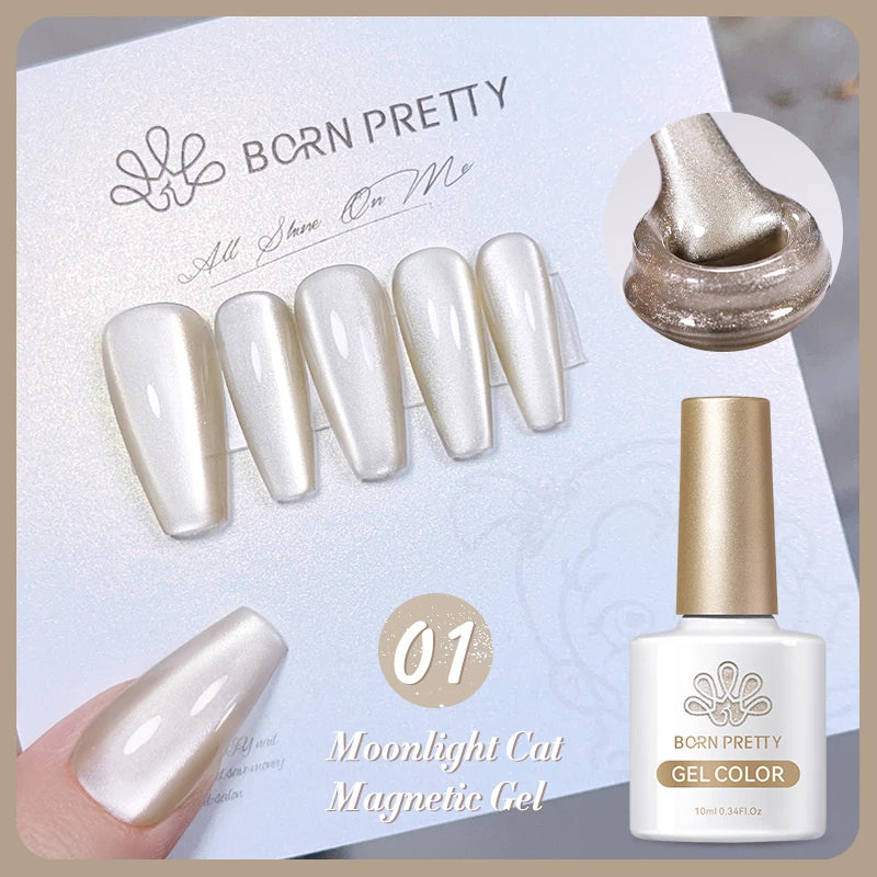 BORN PRETTY 10ml Pink Glass Cat Magnetic Gel