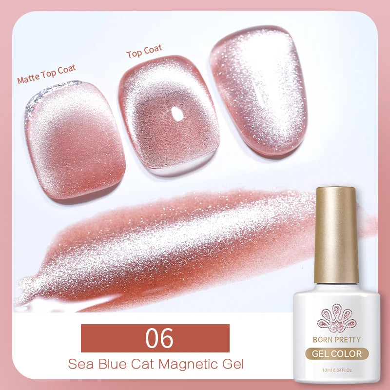 BORN PRETTY 10ml Pink Glass Cat Magnetic Gel