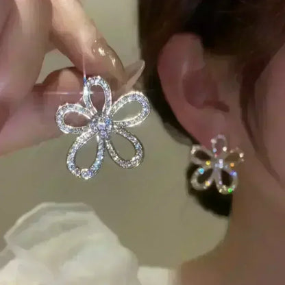 Teardrop Opal Zircon Butterfly Earrings