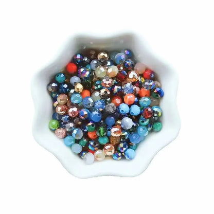 50pcs 4*6mm Rondelle Austria faceted Flat Acrylic Round Beads