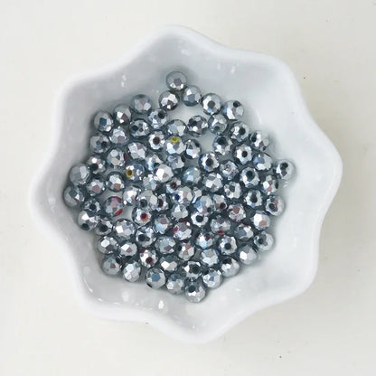 50pcs 4*6mm Rondelle Austria faceted Flat Acrylic Round Beads