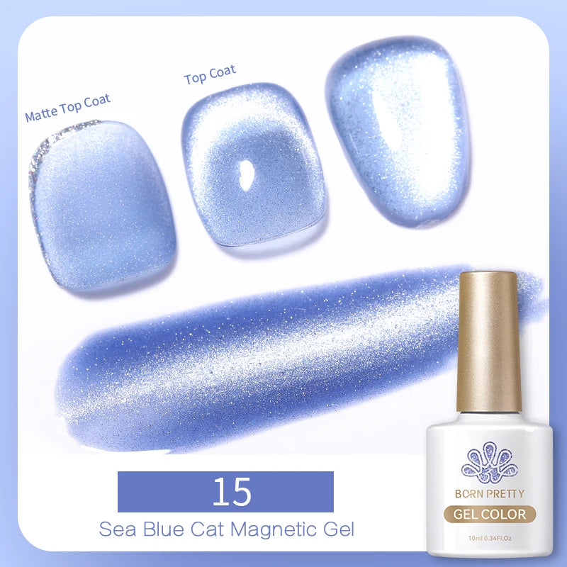 BORN PRETTY 10ml Pink Glass Cat Magnetic Gel