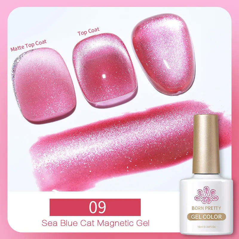 BORN PRETTY 10ml Pink Glass Cat Magnetic Gel
