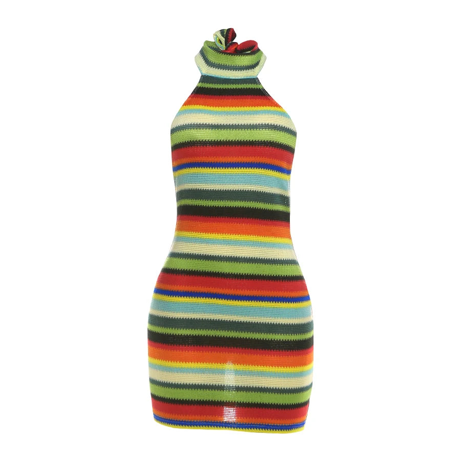 Kliou Striped Mini Dress
