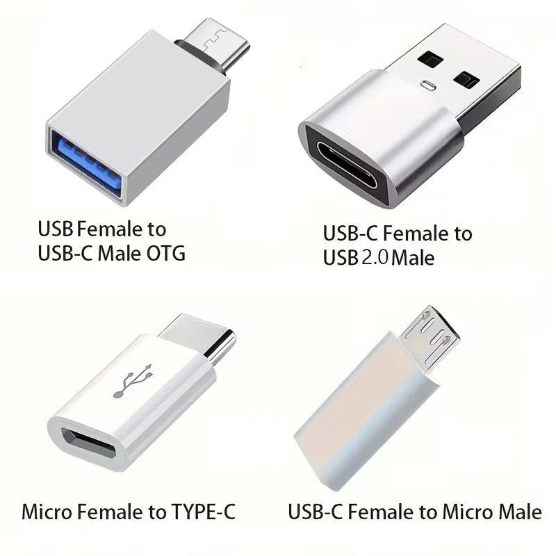 8 Pack USB C Female Adapter Set, USB A to USB C & Micro USB to Type C Converter Compatible with Car Charger, Laptop