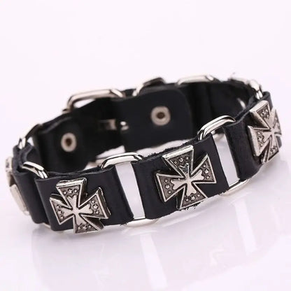 Punk Adjustable Bracelet Metal Cross Cuff