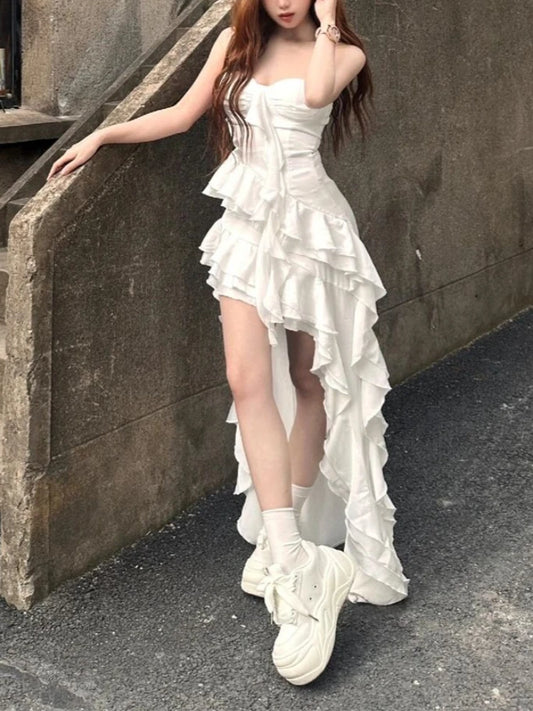 French Sexy Lace Spliced Camisole Dress