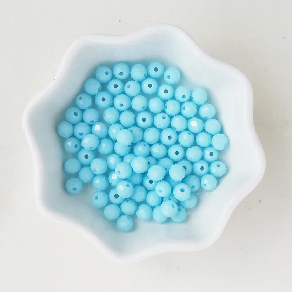 50pcs 4*6mm Rondelle Austria faceted Flat Acrylic Round Beads