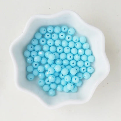 50pcs 4*6mm Rondelle Austria faceted Flat Acrylic Round Beads