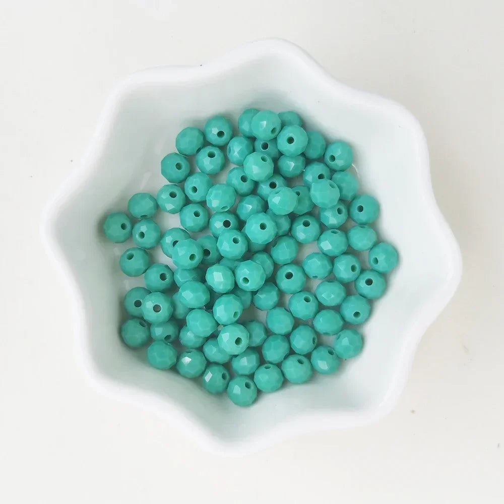 50pcs 4*6mm Rondelle Austria faceted Flat Acrylic Round Beads