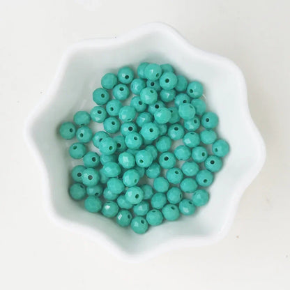 50pcs 4*6mm Rondelle Austria faceted Flat Acrylic Round Beads