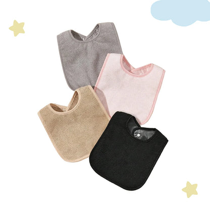3Pcs/4Pcs Terry Cloth Waterproof Bibs