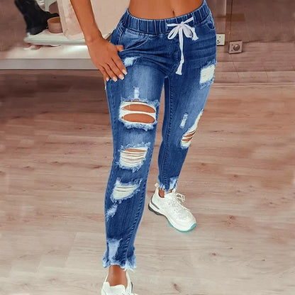 Cute Tight Waist Jeans