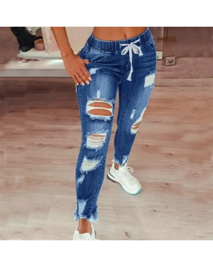 Cute Tight Waist Jeans