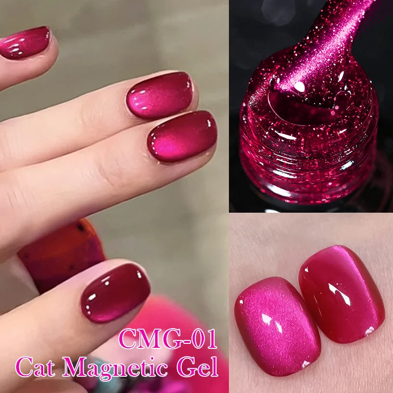 BORN PRETTY 10ml Pink Glass Cat Magnetic Gel