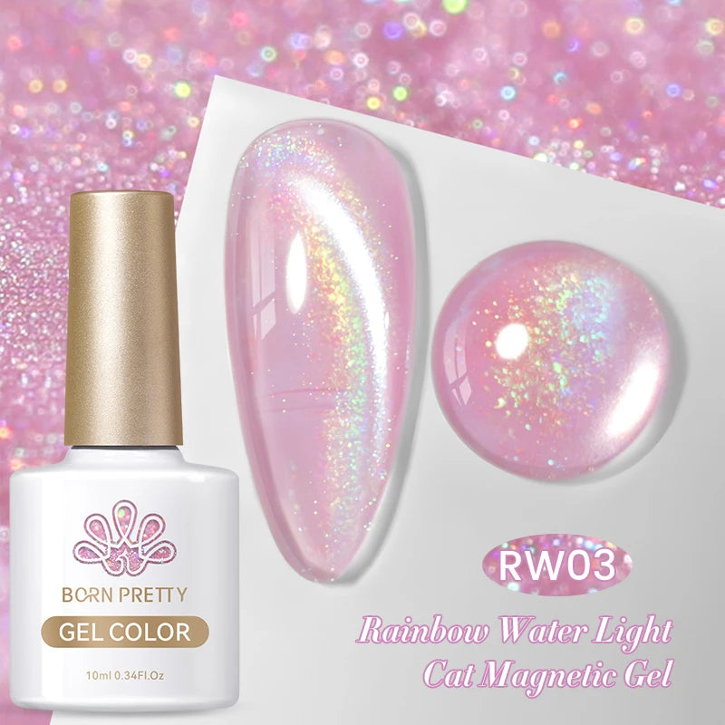 BORN PRETTY 10ml Pink Glass Cat Magnetic Gel