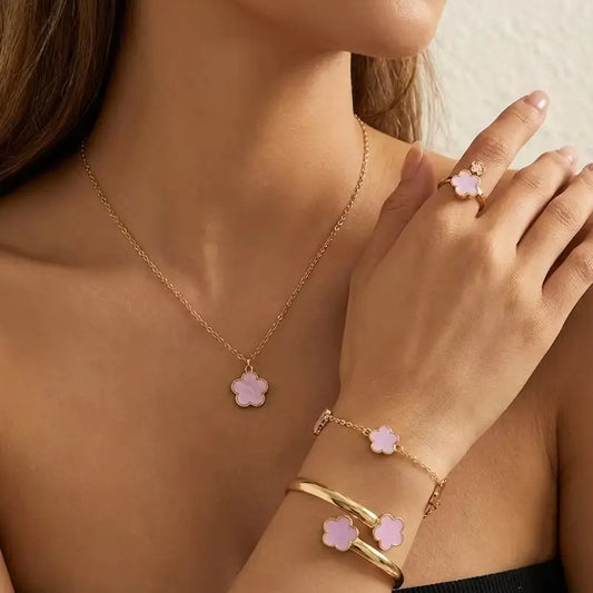 Sweet Sakura Cherry Blossom Necklace Set