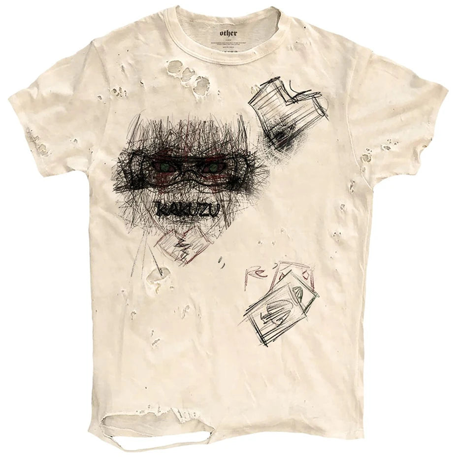 Vintage Ripped T Shirts Men Streetwear Harajuku Graphic