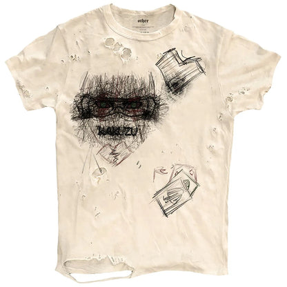 Vintage Ripped T Shirts Men Streetwear Harajuku Graphic
