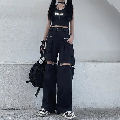 High Waist Detachable Cargo Pants Woman