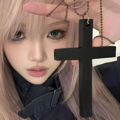 Gothic Cross Clavicle Chain Necklace Y2K