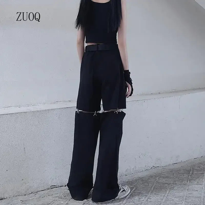 High Waist Detachable Cargo Pants Woman