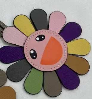Top Genuine Leather Sun Flower Bag Charm