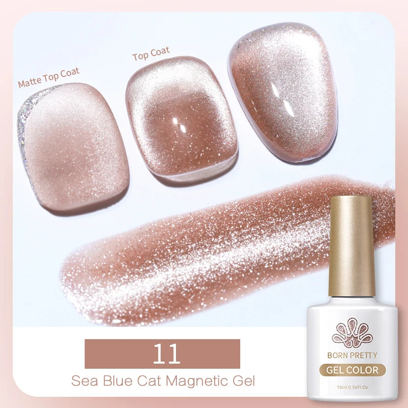BORN PRETTY 10ml Pink Glass Cat Magnetic Gel