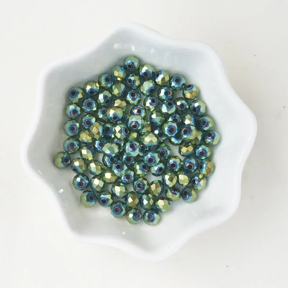 50pcs 4*6mm Rondelle Austria faceted Flat Acrylic Round Beads