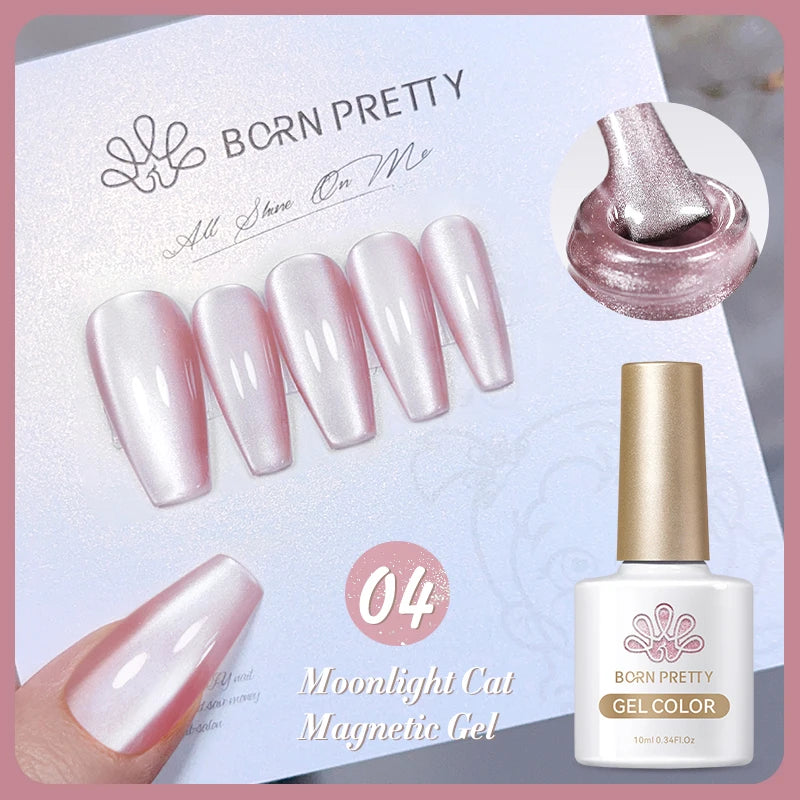 BORN PRETTY 10ml Pink Glass Cat Magnetic Gel