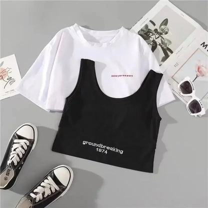 Women's Harajuku Cargo Pants 2 Piece Sets