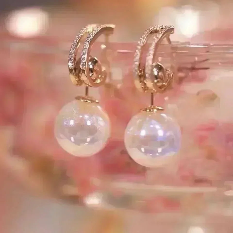 Teardrop Opal Zircon Butterfly Earrings