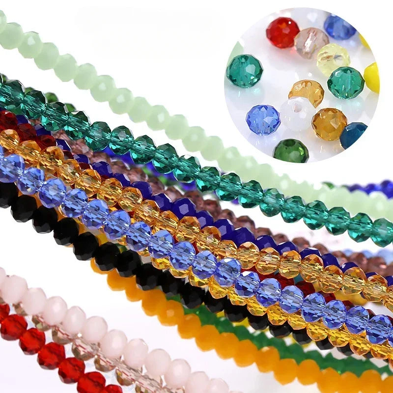 50pcs 4*6mm Rondelle Austria faceted Flat Acrylic Round Beads