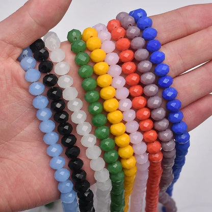 50pcs 4*6mm Rondelle Austria faceted Flat Acrylic Round Beads