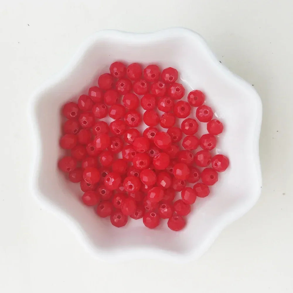 50pcs 4*6mm Rondelle Austria faceted Flat Acrylic Round Beads