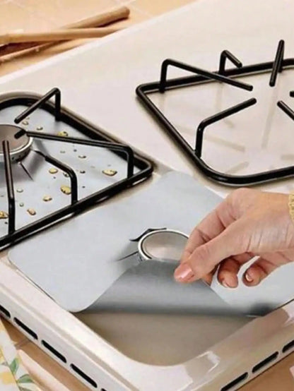 8pcs black gas stove oil proof pad