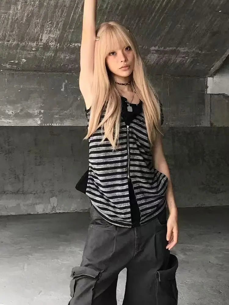 Hot Girl Gothic Fake Two Piece