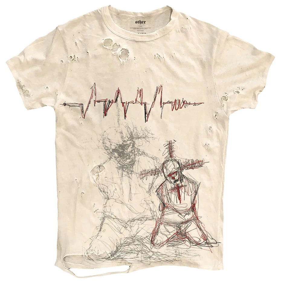 Vintage Ripped T Shirts Men Streetwear Harajuku Graphic