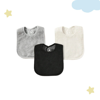 3Pcs/4Pcs Terry Cloth Waterproof Bibs