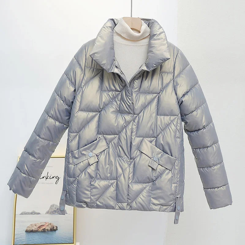 Women Winter Parkas Glossy Down