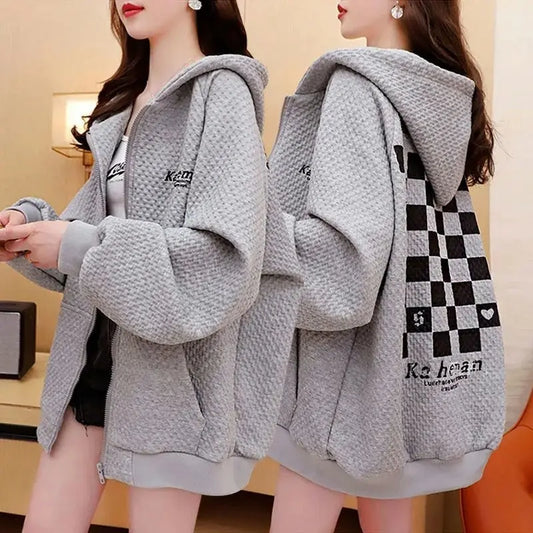 Plaid Print Oversized Hoodie