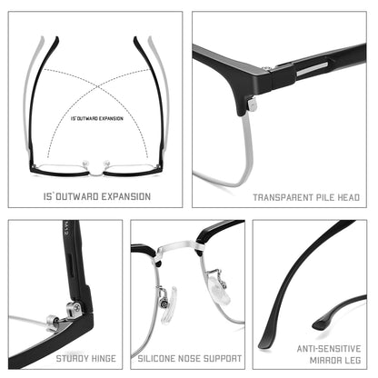 Gmei Optical Retro Alloy TR90 Men Glasses